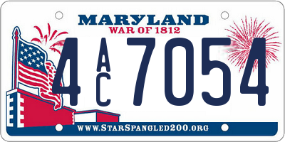 MD license plate 4AC7054