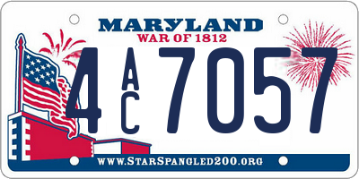 MD license plate 4AC7057