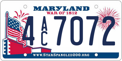 MD license plate 4AC7072