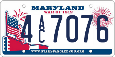 MD license plate 4AC7076