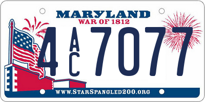 MD license plate 4AC7077