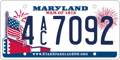 MD license plate 4AC7092