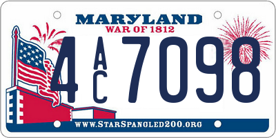 MD license plate 4AC7098