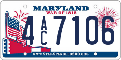 MD license plate 4AC7106