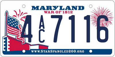 MD license plate 4AC7116