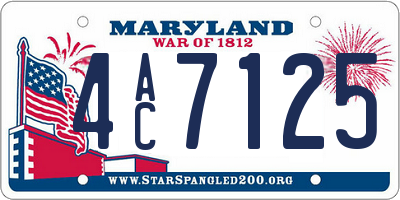 MD license plate 4AC7125