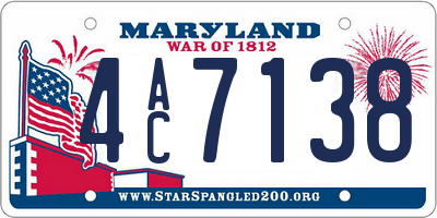 MD license plate 4AC7138