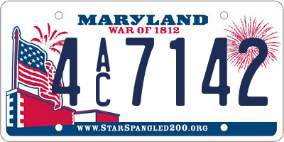 MD license plate 4AC7142