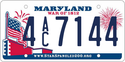 MD license plate 4AC7144