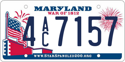 MD license plate 4AC7157