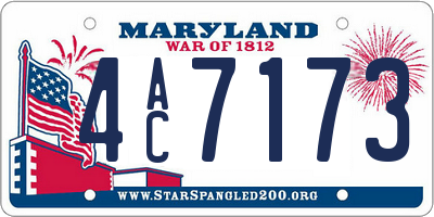 MD license plate 4AC7173