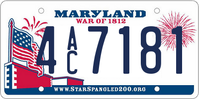 MD license plate 4AC7181