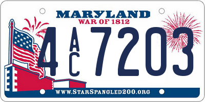 MD license plate 4AC7203