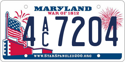 MD license plate 4AC7204