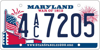 MD license plate 4AC7205