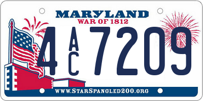 MD license plate 4AC7209