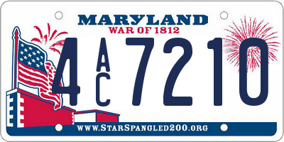 MD license plate 4AC7210