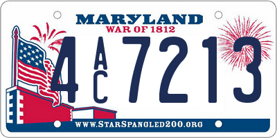 MD license plate 4AC7213