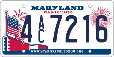 MD license plate 4AC7216