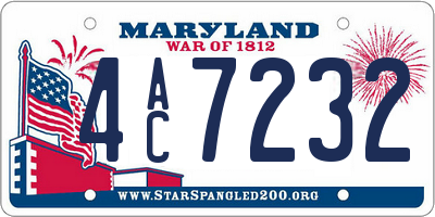 MD license plate 4AC7232