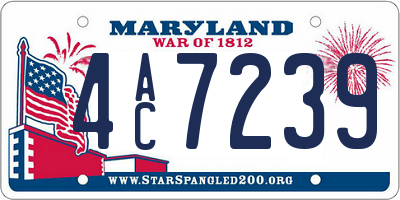 MD license plate 4AC7239