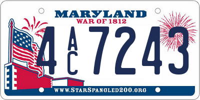 MD license plate 4AC7243