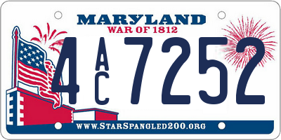 MD license plate 4AC7252