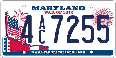 MD license plate 4AC7255