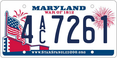 MD license plate 4AC7261