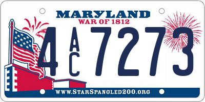 MD license plate 4AC7273