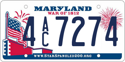 MD license plate 4AC7274