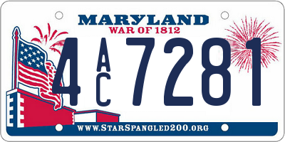 MD license plate 4AC7281
