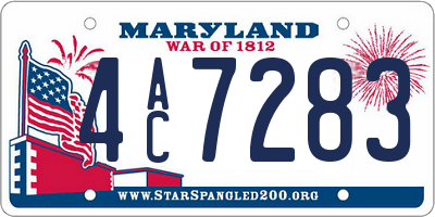 MD license plate 4AC7283