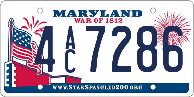 MD license plate 4AC7286