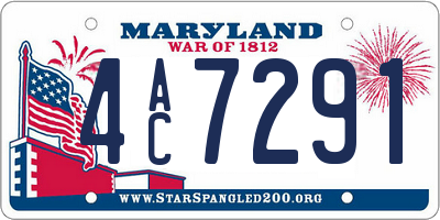 MD license plate 4AC7291