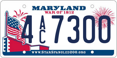 MD license plate 4AC7300