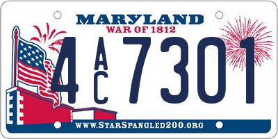 MD license plate 4AC7301