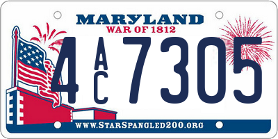 MD license plate 4AC7305