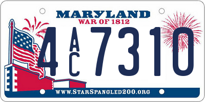 MD license plate 4AC7310