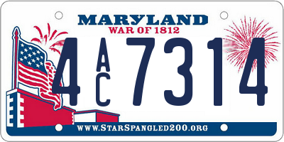 MD license plate 4AC7314