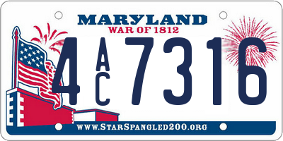 MD license plate 4AC7316