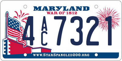 MD license plate 4AC7321