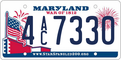 MD license plate 4AC7330