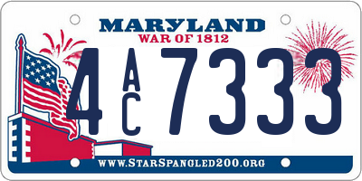 MD license plate 4AC7333