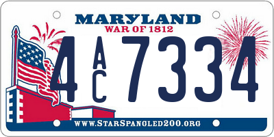 MD license plate 4AC7334