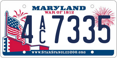 MD license plate 4AC7335
