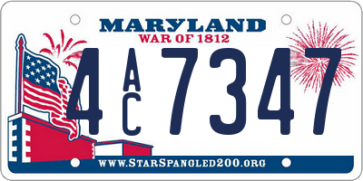 MD license plate 4AC7347
