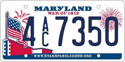 MD license plate 4AC7350