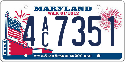 MD license plate 4AC7351