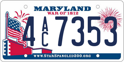 MD license plate 4AC7353